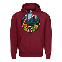 Burgundy jersey giant rooster christmas Zipper Hoodie - LillyAllenDesigns