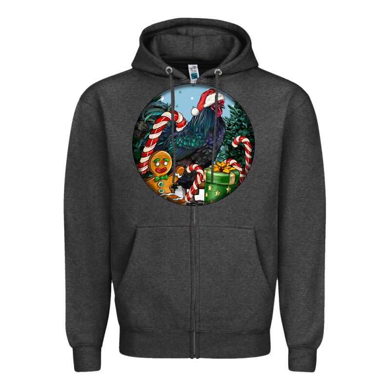 Jersey Giant Rooster Christmas Zipper Hoodie by LillyAllenDesigns | Teevron