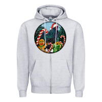Heather Grey jersey giant rooster christmas Zipper Hoodie - LillyAllenDesigns