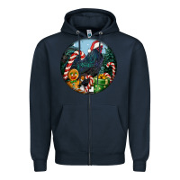 Navy jersey giant rooster christmas Zipper Hoodie - LillyAllenDesigns