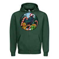 Sports Green jersey giant rooster christmas Zipper Hoodie - LillyAllenDesigns