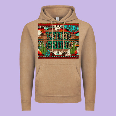 Wild Chıld Aztec Gemstone And Cactus Vintage Hoodie Designed By Artiststas