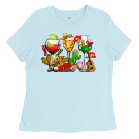 Baby Blue mexico wine glasses cups Ladies Tee - CTS Tumbler Store