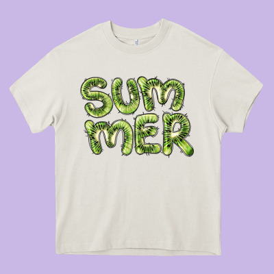 Summer Kiwi Heavy Core Tee Designed By Barkaloodesign