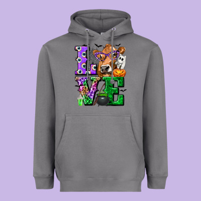 Love Cow Halloween Tbw Heavyweight Hoodie Designed By Texasbilliewilder