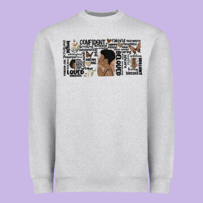 Black Woman Confident Heavyweight Sweatshirt Designed By Maliassmallbusiness