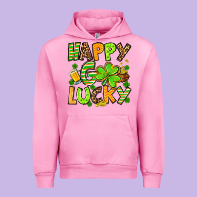 St. Patrick's Happy Go Lucky Urban Hoodie Designed By Oliviacreatesart
