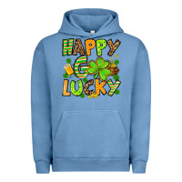 Pigment Pebble Blue St. Patrick's Happy go lucky Urban Hoodie - OliviaCreatesArt