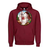 Burgundy silkie chicken christmas Zipper Hoodie - LillyAllenDesigns