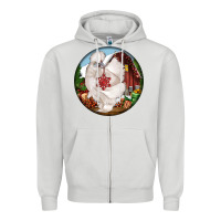 Dove Grey silkie chicken christmas Zipper Hoodie - LillyAllenDesigns
