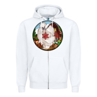 White silkie chicken christmas Zipper Hoodie - LillyAllenDesigns