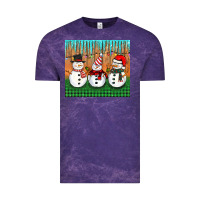 Cloud Purple christmas snovman Vintage Tee - BarkalooDesign