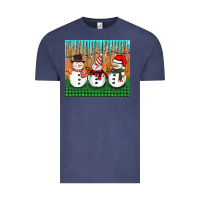 Vintage Denim christmas snovman Vintage Tee - BarkalooDesign