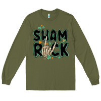 Army Green sham rock Long Sleeve Tee - MaliasSmallBusiness