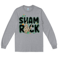 Heather Grey sham rock Long Sleeve Tee - MaliasSmallBusiness