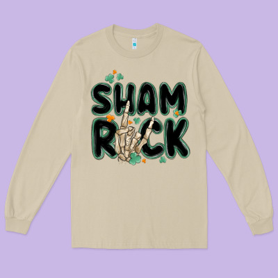Sham Rock Long Sleeve Tee Designed By Maliassmallbusiness