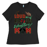 Black loud and proud wrestling mom Ladies Tee - Zillion Design Studio
