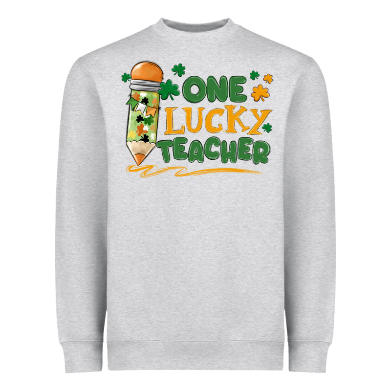 One Lucky Teacher Heavyweight Sweatshirt by MaliasSmallBusiness | Teevron
