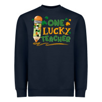 Navy one lucky teacher Heavyweight Sweatshirt - MaliasSmallBusiness