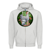 Dove Grey brahma chicken christmas Zipper Hoodie - LillyAllenDesigns