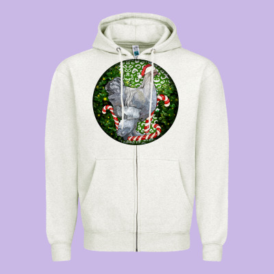Brahma Chicken Christmas Zipper Hoodie Designed By Lillyallendesigns