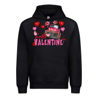 Black Hello Valentine Valentine's Day truck Urban Hoodie - FaDigitalArtStudio