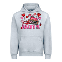 Heather Grey Hello Valentine Valentine's Day truck Urban Hoodie - FaDigitalArtStudio