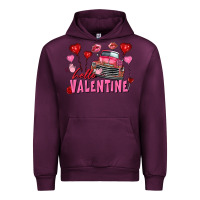 Mauve Wine Hello Valentine Valentine's Day truck Urban Hoodie - FaDigitalArtStudio