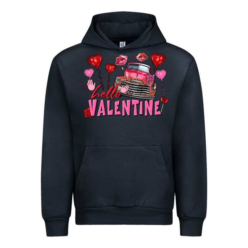 Hello Valentine Valentine's Day Truck Urban Hoodie by FaDigitalArtStudio | Teevron