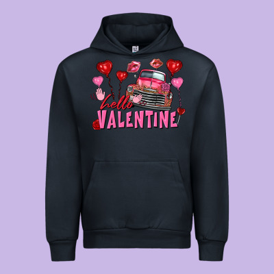 Hello Valentine Valentine's Day Truck Urban Hoodie Designed By Fadigitalartstudio