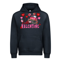 Navy Hello Valentine Valentine's Day truck Urban Hoodie - FaDigitalArtStudio