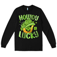 Black howdy go lucky st patrics day Long Sleeve Tee - MaliasSmallBusiness