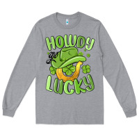 Heather Grey howdy go lucky st patrics day Long Sleeve Tee - MaliasSmallBusiness