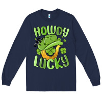 Navy howdy go lucky st patrics day Long Sleeve Tee - MaliasSmallBusiness