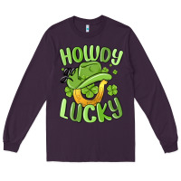 Plum howdy go lucky st patrics day Long Sleeve Tee - MaliasSmallBusiness