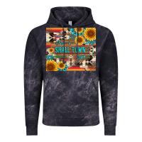 Cloud Black just a small town girl with gemstone sunflower serape and cowhide Vintage Hoodie - Artiststas