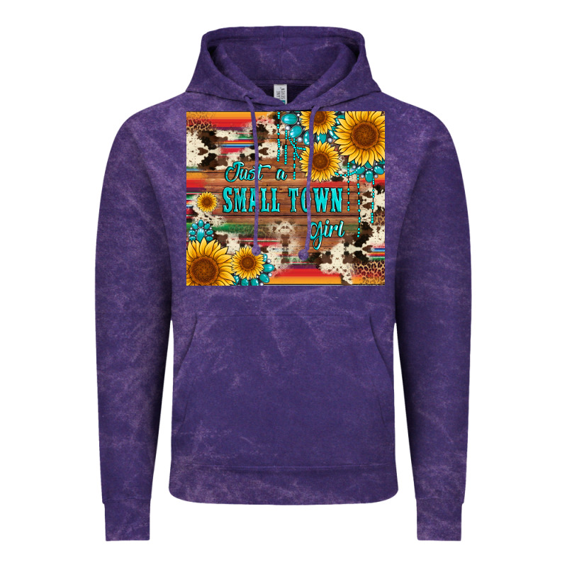 Just A Small Town Girl With Gemstone Sunflower Serape And Cowhide Vintage Hoodie by Artiststas | Teevron