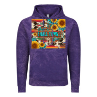 Cloud Purple just a small town girl with gemstone sunflower serape and cowhide Vintage Hoodie - Artiststas
