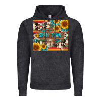 Vintage Black just a small town girl with gemstone sunflower serape and cowhide Vintage Hoodie - Artiststas