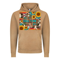 Vintage Camel just a small town girl with gemstone sunflower serape and cowhide Vintage Hoodie - Artiststas