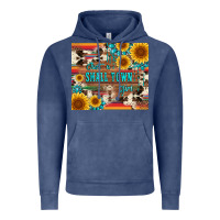 Vintage Denim just a small town girl with gemstone sunflower serape and cowhide Vintage Hoodie - Artiststas