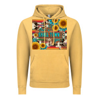 Vintage Mustard just a small town girl with gemstone sunflower serape and cowhide Vintage Hoodie - Artiststas
