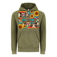 Vintage Olive just a small town girl with gemstone sunflower serape and cowhide Vintage Hoodie - Artiststas