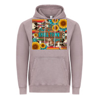 Vintage Zinc just a small town girl with gemstone sunflower serape and cowhide Vintage Hoodie - Artiststas