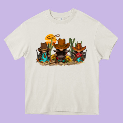 Western Gnomies Heavy Core Tee Designed By Fadigitalartstudio