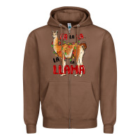 Chestnut christmas llama Zipper Hoodie - LillyAllenDesigns