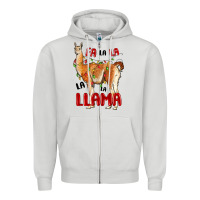 Dove Grey christmas llama Zipper Hoodie - LillyAllenDesigns