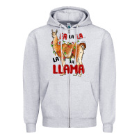 Heather Grey christmas llama Zipper Hoodie - LillyAllenDesigns
