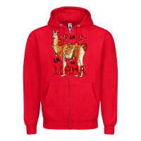 Red christmas llama Zipper Hoodie - LillyAllenDesigns
