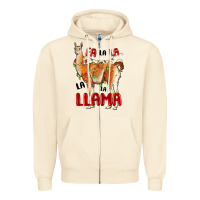 Sandshell christmas llama Zipper Hoodie - LillyAllenDesigns